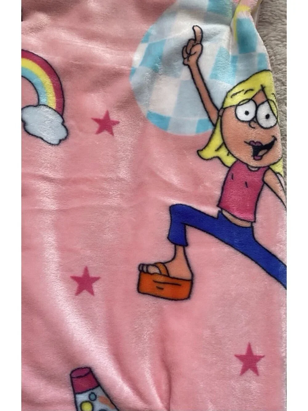 Disney Throwback Lizzie McGuire Disco Ball Pink Soft Throw Blanket 50” X 70” NEW